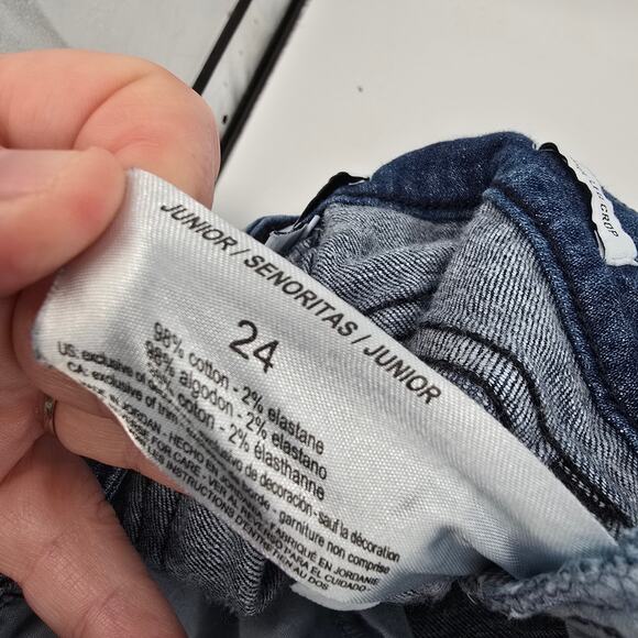 William Rast Junior Women Frayed Hem Wide Leg Crop Jeans Dark Wash Size 24 - Picture 7 of 13